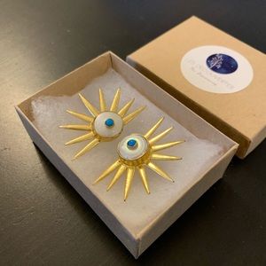 “Soleil” Sun Brass Earrings